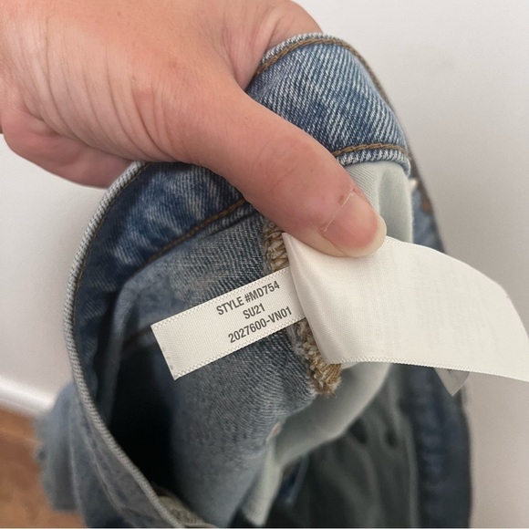 MADEWELL High-Rise Mid-Length Denim Shorts Woodvale Wash TENCEL Denim Edition 26 - Picture 8 of 9